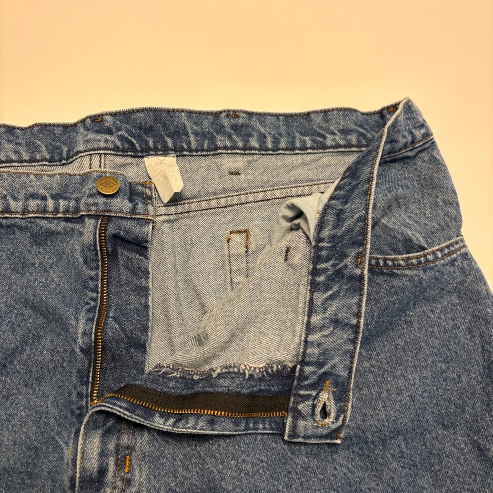 Diamond Gusset Straight Leg Jeans Mens 37x32 Blue Made in USA Rugged Denim - Picture 7 of 10